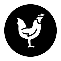 black and white illustration of a chicken