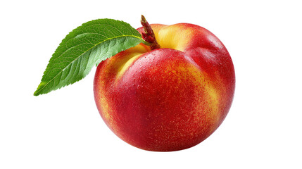 Fototapeta premium Nectarine's Beauty: A vibrant, luscious nectarine, showcased in photorealistic detail, embodies freshness and natural deliciousness.