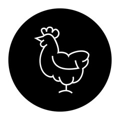 black and white illustration of a chicken