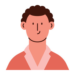 Flat Design Avatar of Man