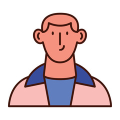 Flat Design Avatar of Man