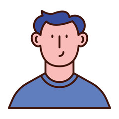 Flat Design Avatar of Man