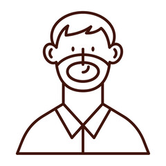 Flat Design Avatar of Man