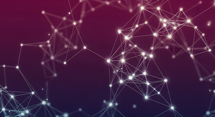 Network connections and data science visualized with glowing nodes for technology concepts