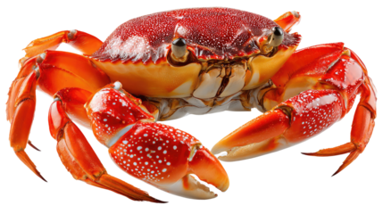 Vibrant Crab Showcase: A close-up image unveils a striking crab, displaying its intricate exoskeleton, powerful claws, and rich, natural colors.