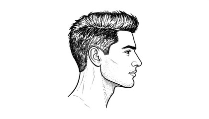 Profile view of a man's head and neck
