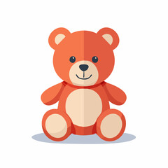 Obraz premium Cute Orange Teddy Bear Toy Illustration