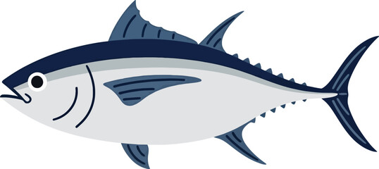 Vibrant bluefin tuna swims powerfully through clear ocean waters, a symbol of strength and healthy seafood