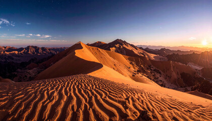 Naklejka premium Desert Sand Dune Patterns. Nature Concept. Generated Image