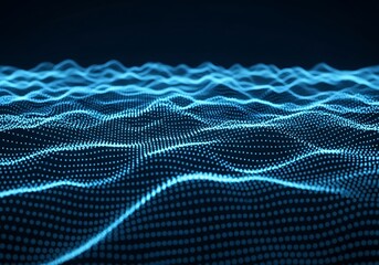 Dynamic digital surface formed by illuminated dots over dark backdrop