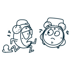 cartoon cute doodle clock character