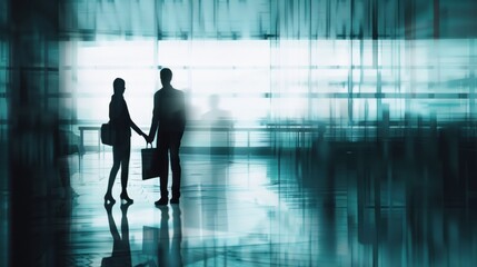 Business collaboration image teal background