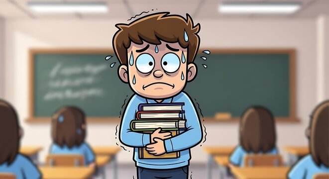 Stressed Student Classroom.