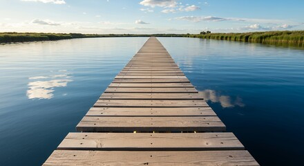 Fototapeta premium Wooden pier over calm water