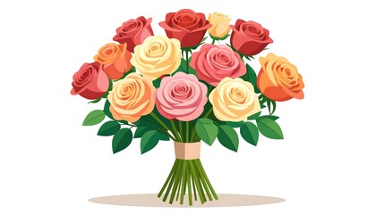 Colorful rose bouquet