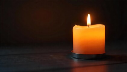 Soft Candlelight Illuminates Dark Room Peaceful Atmosphere for Relaxation, Meditation, and Spa