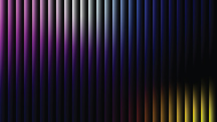 Abstract Gradient Vertical Stripes Ribbed Glass Fractal Neon Background Design.