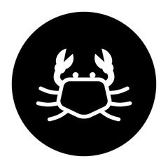 black and white illustration of a crab icon