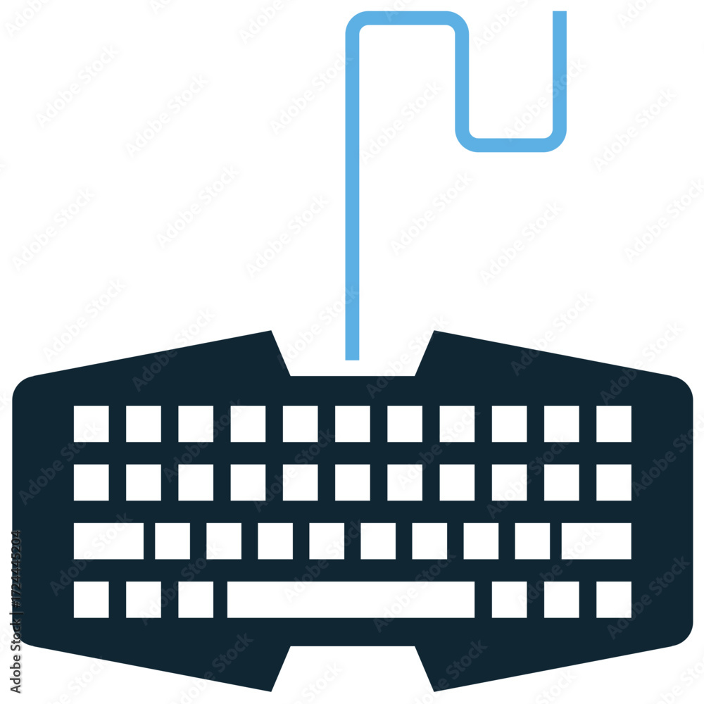 Poster gaming keyboard icon vector. ideal for gaming, technology, and computer themes. a simple, clear symb