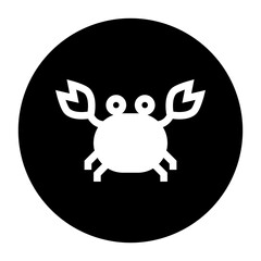 black and white illustration of a crab icon