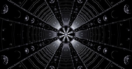 Exploring a mesmerizing black and white tunnel structure