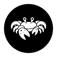 black and white illustration of a crab icon