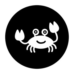 black and white illustration of a crab icon