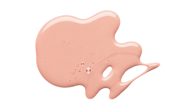 Beige nail polish puddle for beauty concept isolated PNG with Transparent Background