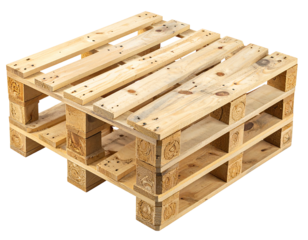 Wooden pallet, light brown, square,  with  slots and  nails