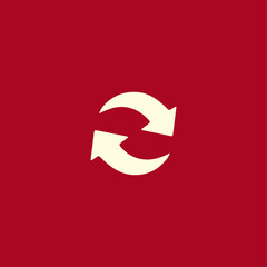 Obraz premium Reset logo icon flat vector design