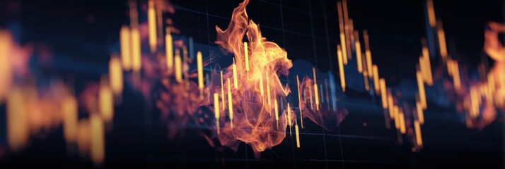 Dynamic Visualization of Financial Trends With Flames and Rising Charts