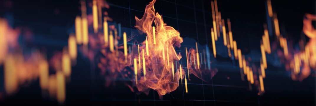 Dynamic Visualization of Financial Trends With Flames and Rising Charts