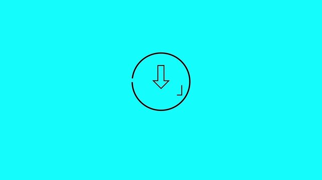 Modern ui design download animation with progress loader and down arrow.
