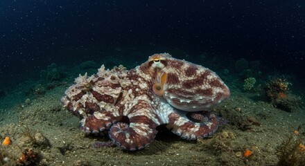 Naklejka premium Colorful octopus underwater