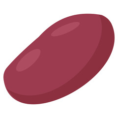 Red kidney bean illustration, perfect for healthy food design, protein source concept, vegetarian recipe, and farm product poster.

