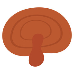 Brown shiitake mushroom illustration, perfect for Asian cuisine menu, soup recipe, farm product, and healthy vegetarian ingredient concept.
