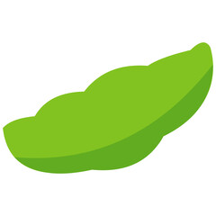 Green broad bean pod illustration, perfect for healthy food design, vegetarian recipe, farm fresh product, and organic ingredient concept.
