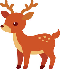 A solitary deer poses in front of a stark white background, highlighting its features and serene presence.