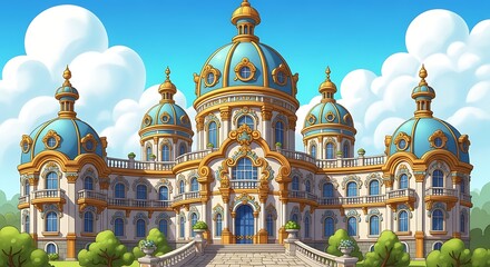 Obraz premium Cartoon Palace View.