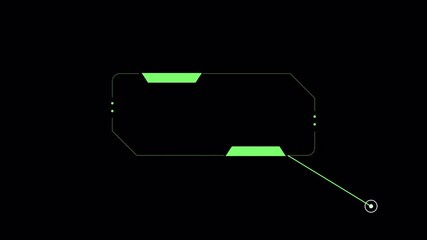 Futuristic Callout Title Box with Green Elements on Black Background. - Powered by Adobe