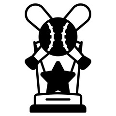 Baseball Trophy Black Fill Icon