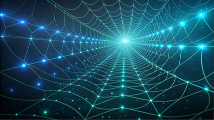 Fototapeta premium Abstract Digital Data Flow Network with Glowing Lines