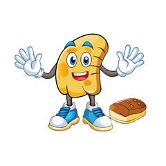Retro Cartoon Character Facial Expressions and Bread Mascot, vector illustration. character foot in shoes, walking, hands in gloves. Mascot body parts, vector ... See More