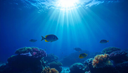 Fototapeta premium Coral Reef Underwater Ecosystem. Nature Concept. Generated Image