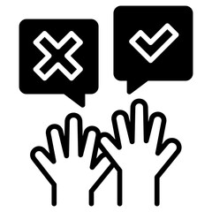 Voting Hands Up Black Fill Icon