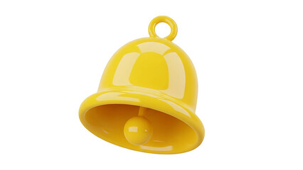 Fototapeta premium Yellow notification bell icon alert reminder alarm message ringtone sound attention 3d rendering isolated on transparent background