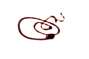 Oyster sauce stains on white background