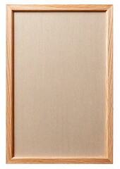 Simple frame made of wood, around a pale paper sheet; light studio shot