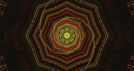 Bright concentric patterns create a mesmerizing visual experience