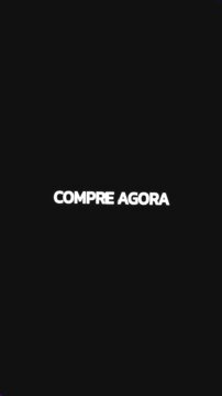 Loop animation with Portuguese phrase &ldquo;COMPRE AGORA&rdquo; displayed in rotating circular typography with zoom and central blank circle.